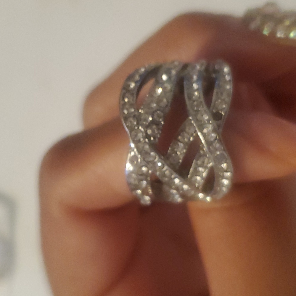 COPY - Adjustable Silver Ring with stones